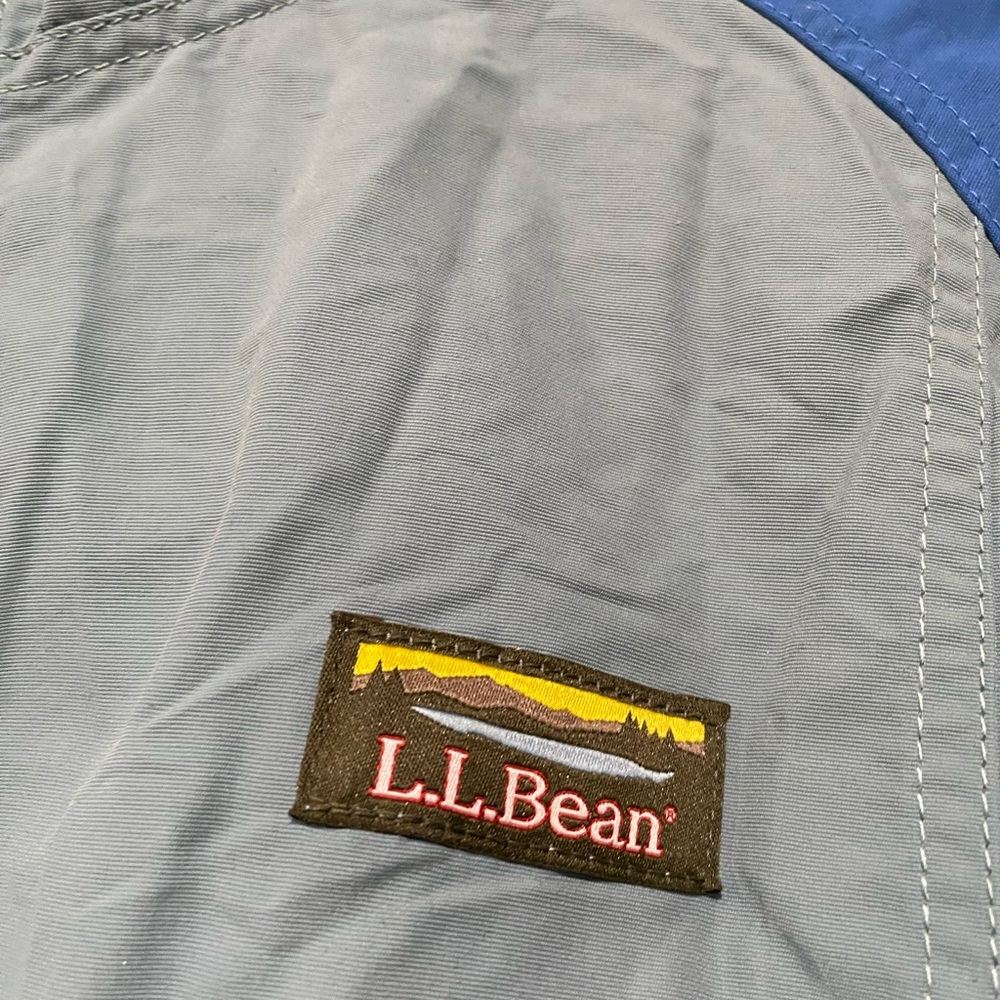 L.L. Bean windbreaker jacket hoodie Mens tall size large colorblock Aztec nylon - Picture 2 of 6